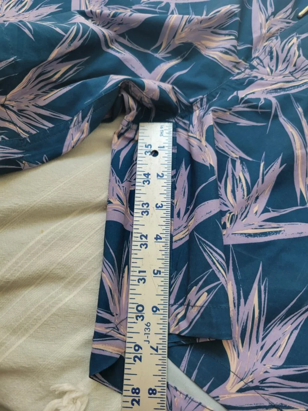Bonobos 7 Inch Swim Trunks Navy Bird of Paradise Print Men sz 33 Coastal Beach